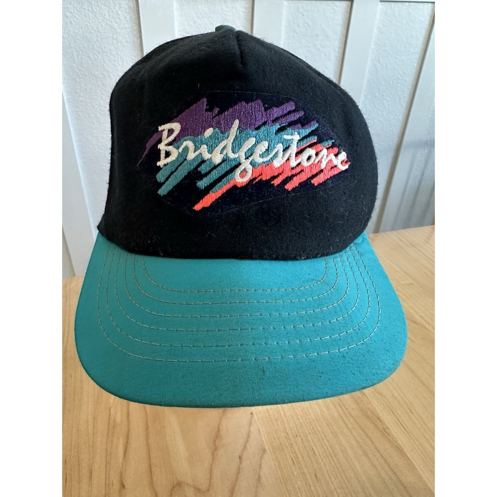 Vintage 90s Bridgestone Tires Splash Snapback Hat Swingster Auto Racing USA cap